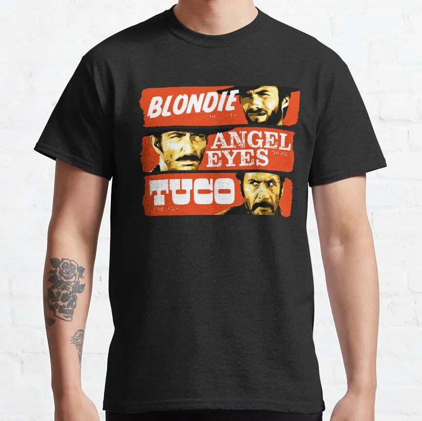 Clint vintage Eastwood Retro Blondie, olhos de anjo e Tuco do bom, o mau e o feio camisetas gráficas camisetas de tamanho grande