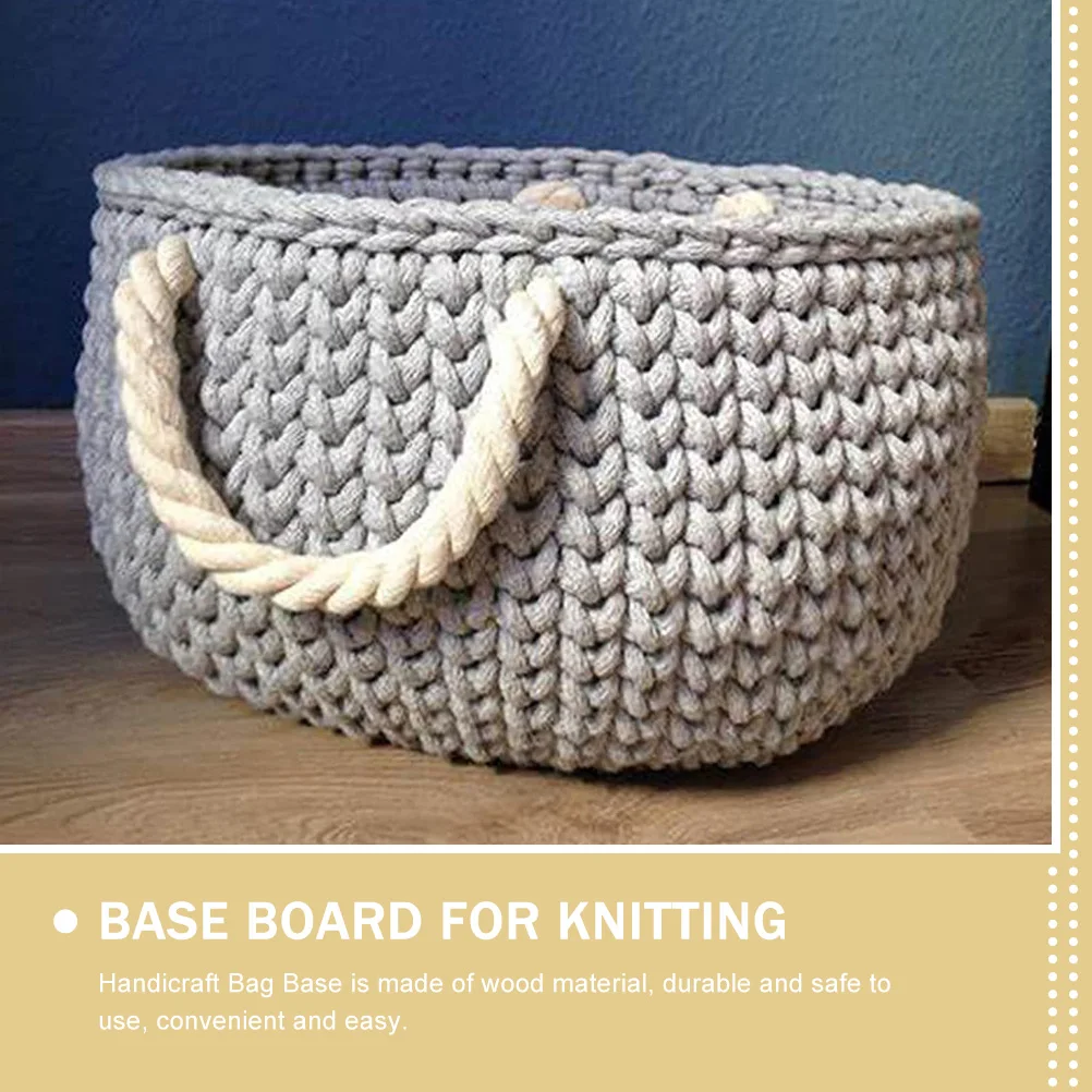 

2Pcs Wooden Basket Crochet Base Tote Bag Bottoms Durable Decorative Handbag Shaper Practical Weaving Base Board