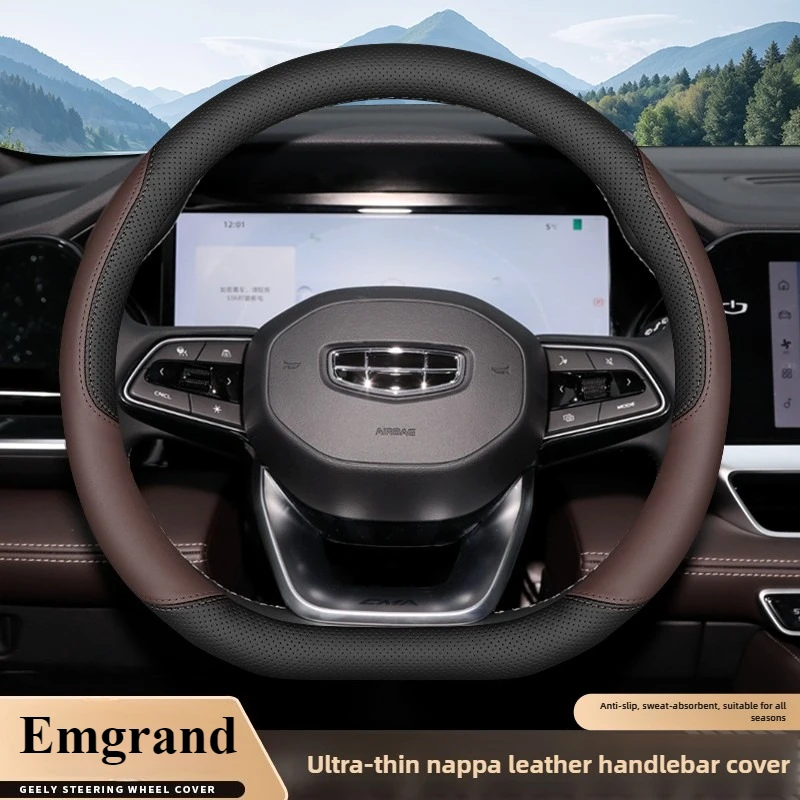 

Leather Car Steering Wheel Cover for Geely Emgrand 2024 2025 2026 Accessories