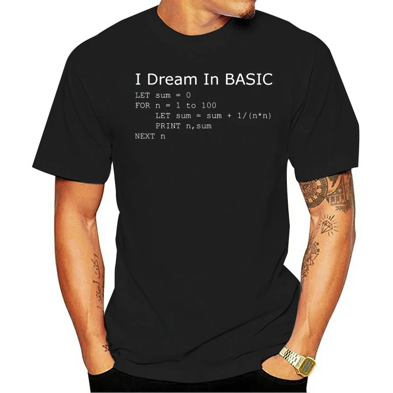 Basic Programming Language Computer T Shirt Retro Video Game Geek Funny Nerd Tee Mens New Summer Cotton T Shirts