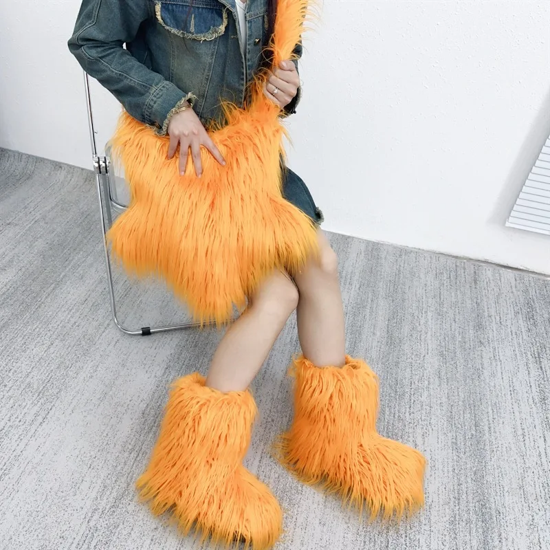 2025 New Faux Sheep Fur Star Furry Bag, Dopamine Girl Outfit, Unique Rare Cross-border Hot Girl Plush Handbag