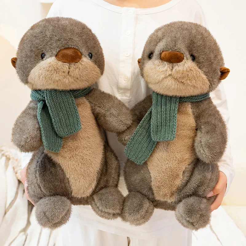 

Handmade 10/14 Inch Cute Otter Plush Toy Cartoon Sea Animal Stuffed Doll Home Decor Kawaii Birthday Gift