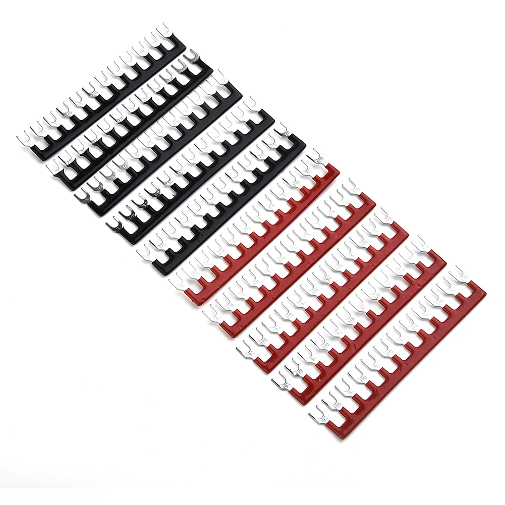 Bus Bar Set 100A 660V Double Row Terminal Block Dual Row 15pcs Barrier Strips Clear 12 Points Electrical Power