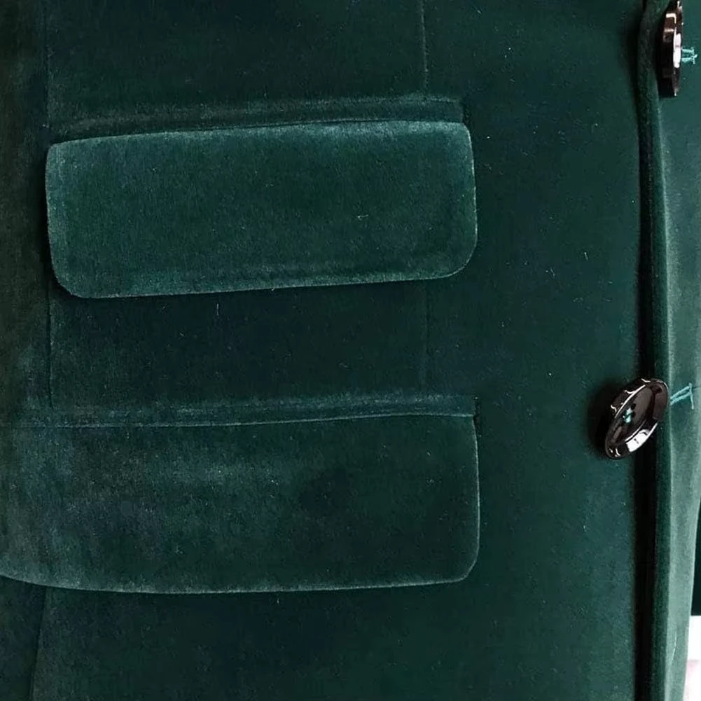 Slim Fit Velvet Suits for Men 2024 Peak Lapel Double Breasted Blazer Customized Wedding Party Formal Occasion Groom Plus Size