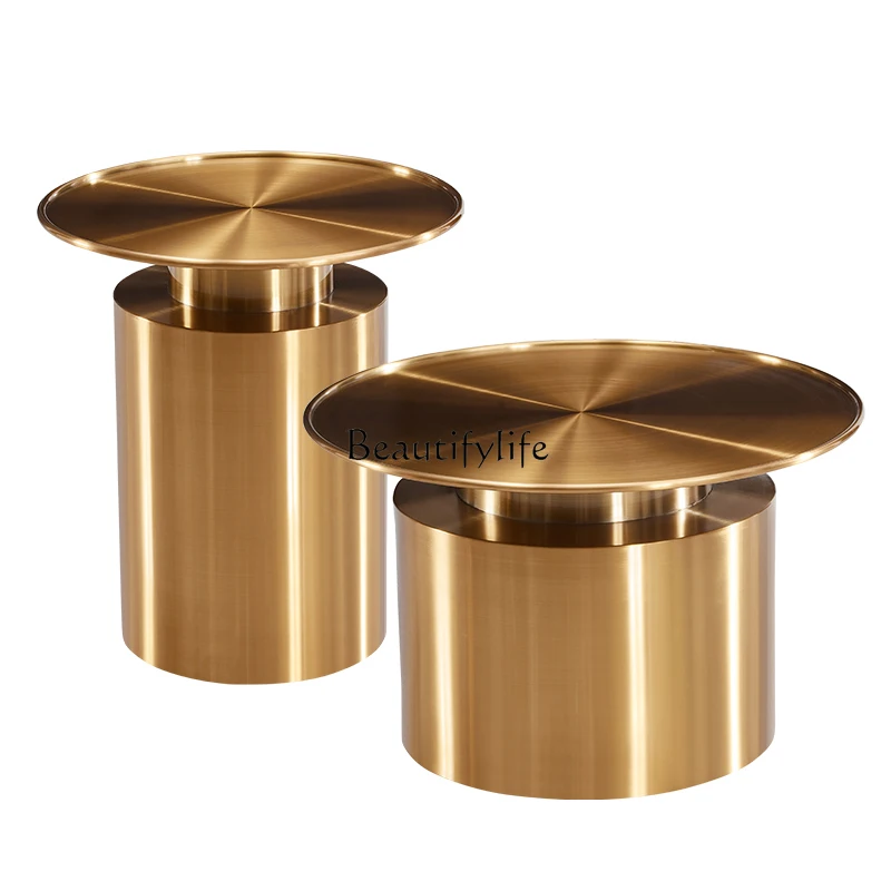 

Nordic designer coffee table creative combination small apartment living room simple modern stainless steel corner table