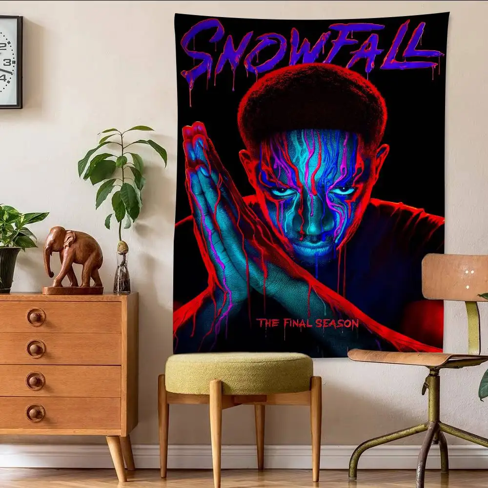 سلسلة تساقط الثلوج التلفزيونية الكلاسيكية المعلقة نسيج البوهيمي لغرفة المعيشة ديكور المنزل النوم نسيج اليابانية