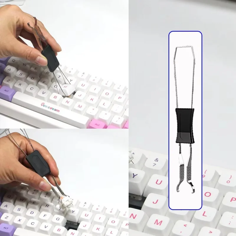 Universal Multi-purpose Mechanical Keyboard Keycap Puller 2 in 1 Shaft Keyboard Accessories Keyboard Disassembly Kit image 4