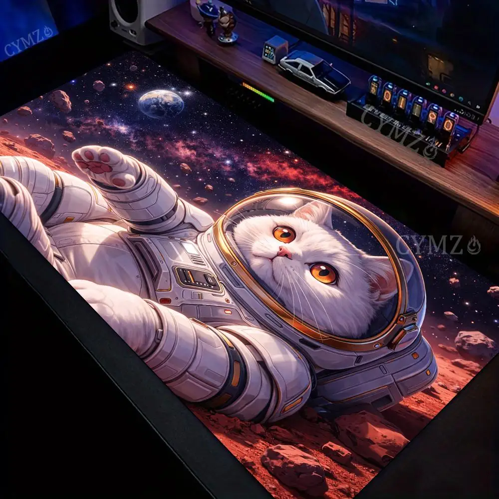 

Коврик для мыши Starry Sky Meteorite and Cat Astronaut, нескользящий игровой коврик, офисный коврик, аксессуары для ПК, коврик для мыши, настольный коврик