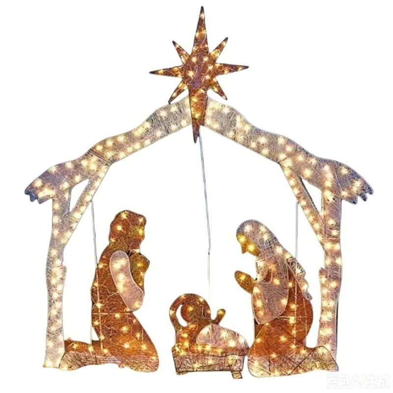Decorative Birth Ornament Luminous Christmas Deer Snowman Shopping Mall Decoration Outdoor Large Props