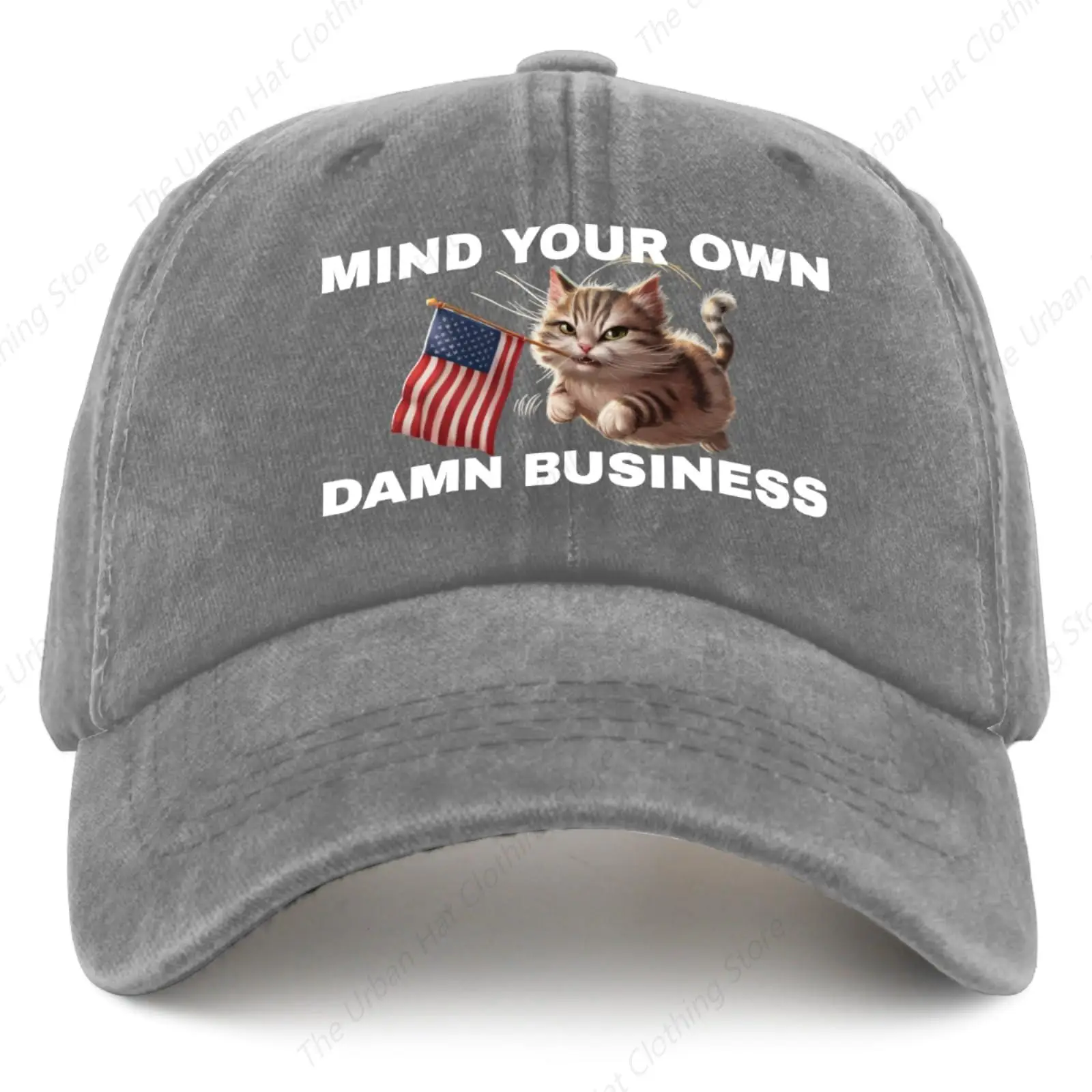 Mind Your Own Damn Business Harris Waltz Cat Lady Hat Men Women Trucker Hats for Daily Casual Outdoor All Seasons Ball Caps