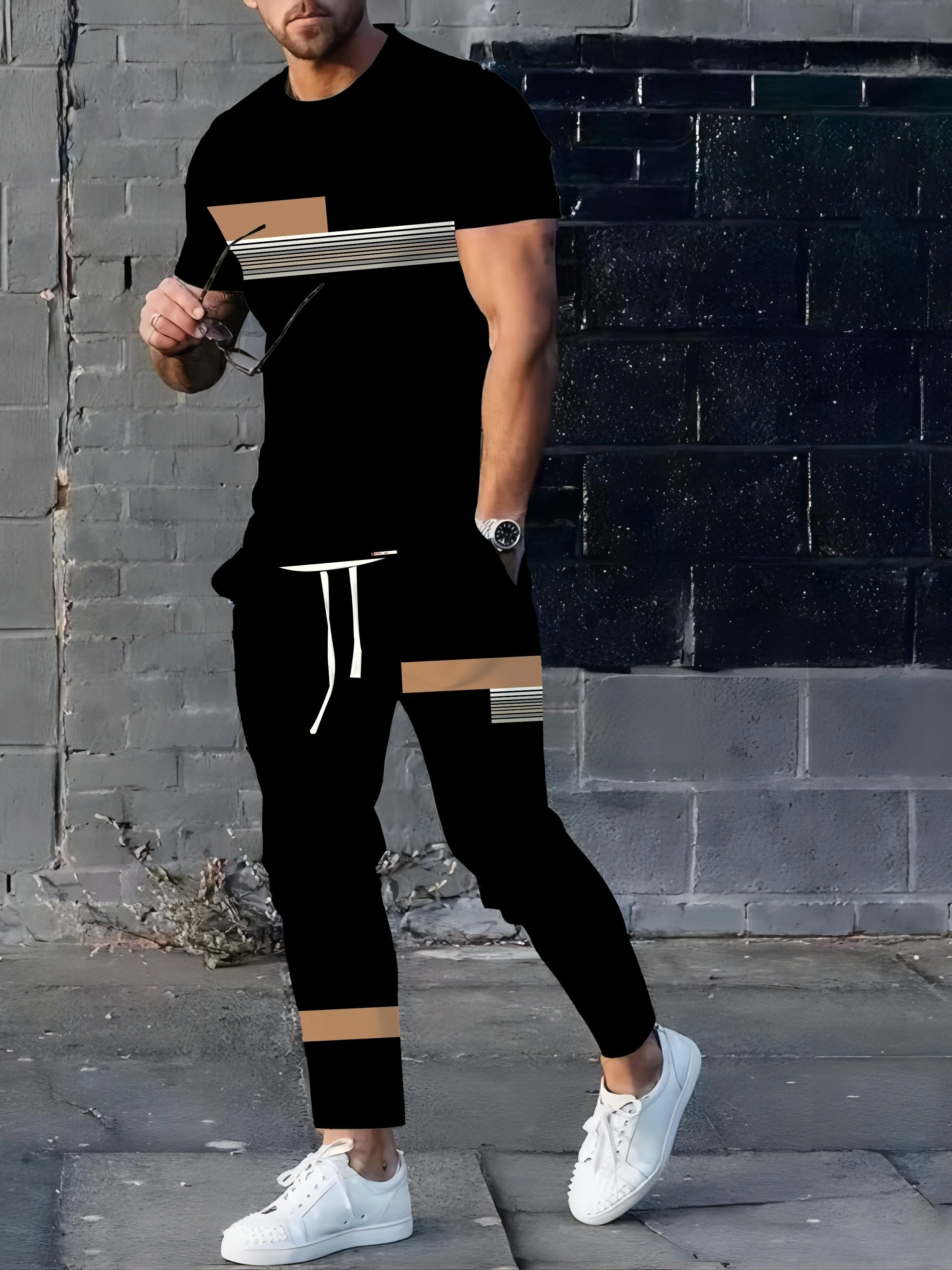 

The 2025 Summer new men's suit is casual fashionable outdoor and streetwear