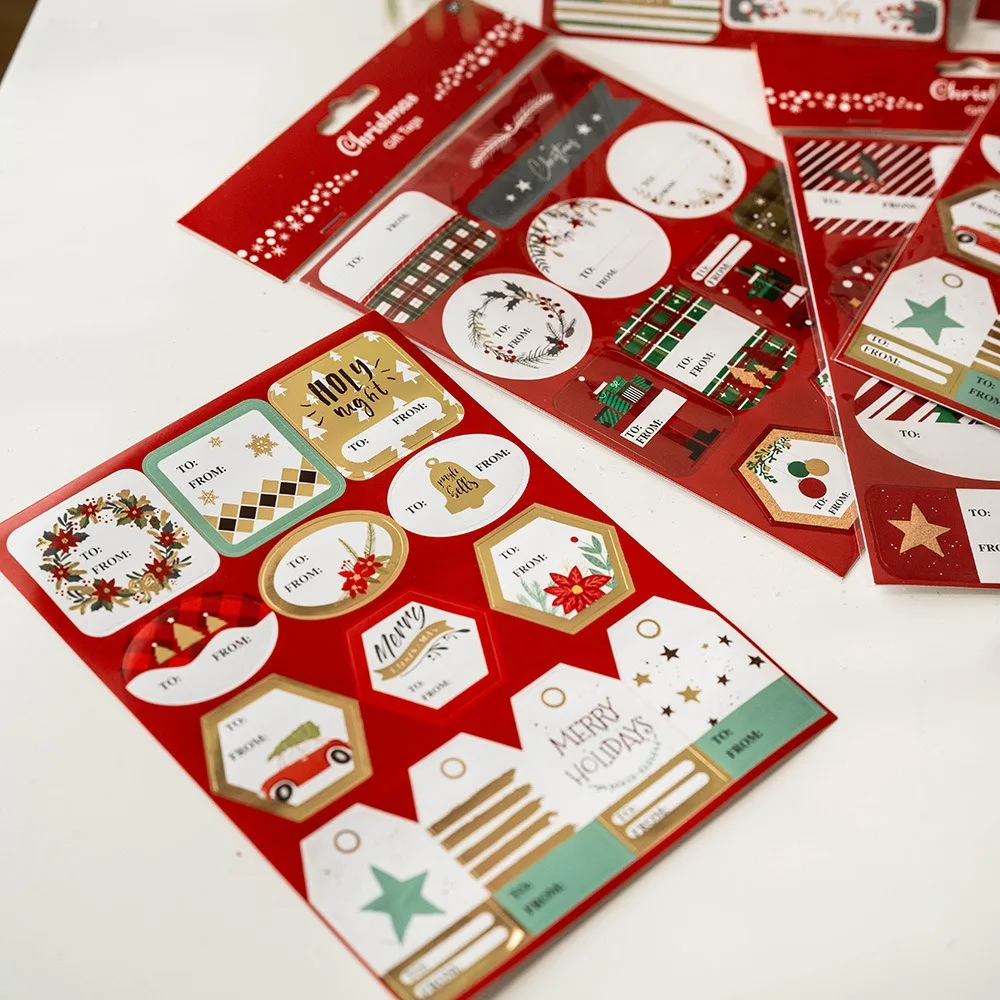 Christmas Stickers Gift Packaging Adhesive Stickers Stacking Pasting Hand Account Gift Kid Children Stationery School Supplies