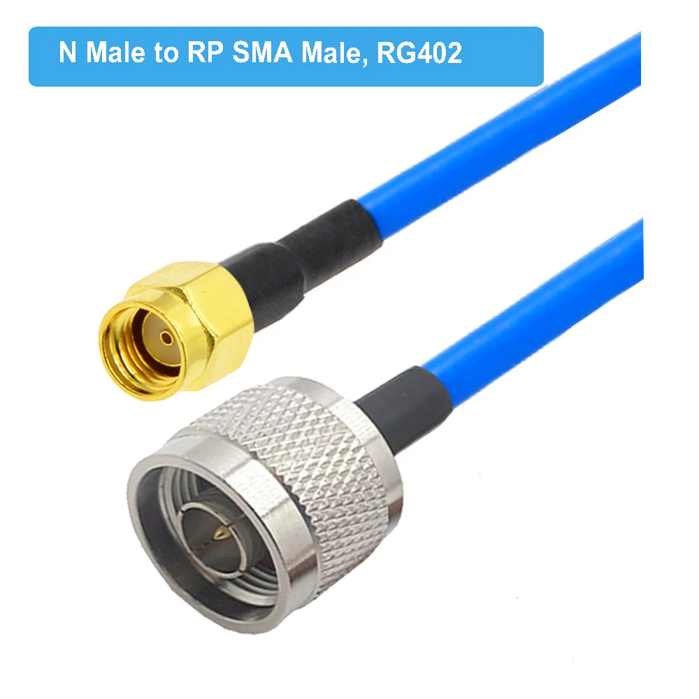 N Female to RP-SMA Male RF Adapter Semi-Flexible RG402 Cable 50 Ohm Coaxial Pigtail Extension Cord Jumper 15CM 50CM 1M 2M 5M 10M