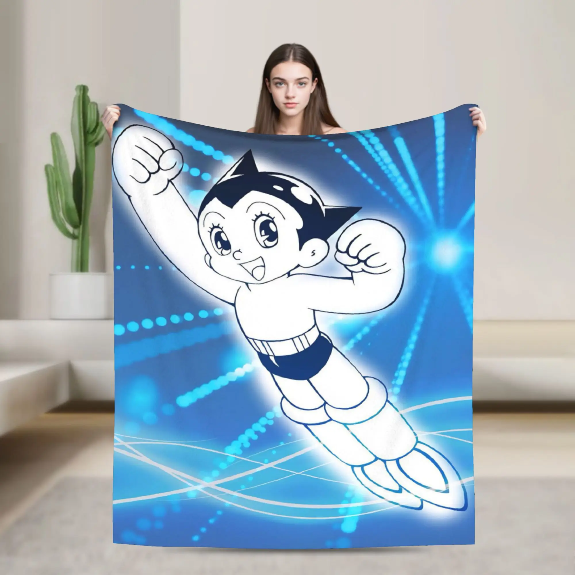 Novelty Design Astroboy Astro Boy Blanket Lightweight Thin Flannel  Comfortable Throw Blankets Machine Washable