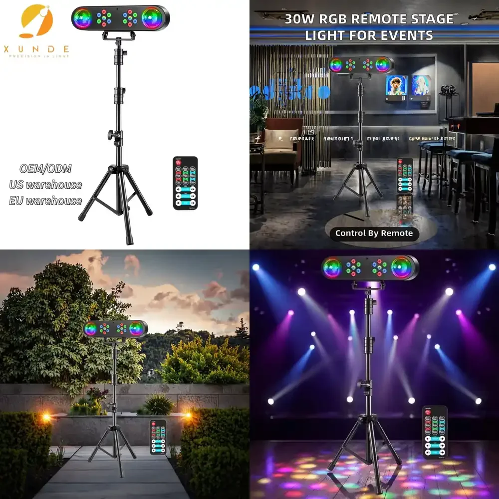 

AC110-240V Stage Lights for Church Bar Wedding KTV Nightclub DJ Disco Ball Mobile Stage Effect 30W RGBW with Remote Control
