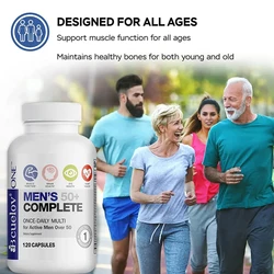 Men's 50+ Multivitamin - Daily Nutritional Supplement Provides Energy and Endurance Supports Heart, Brain Health and Vitality