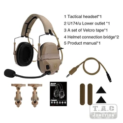 Digital Edition Tactical AMP Headset, FMA e FCS-Tactical Communication Noise Reduction, V60 V20 PTT Shooting Earmuff Gear, Novo, 2022