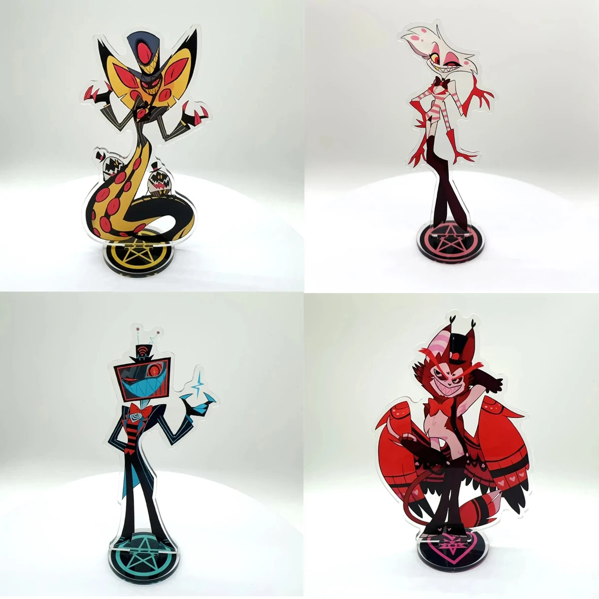 

15 см акриловая фигурка Hazbin для отеля, аниме, подставка для модели, тарелка Alastor, декор для стола, стоячий знак, фанаты игры, подарочные украшения, модель подставки