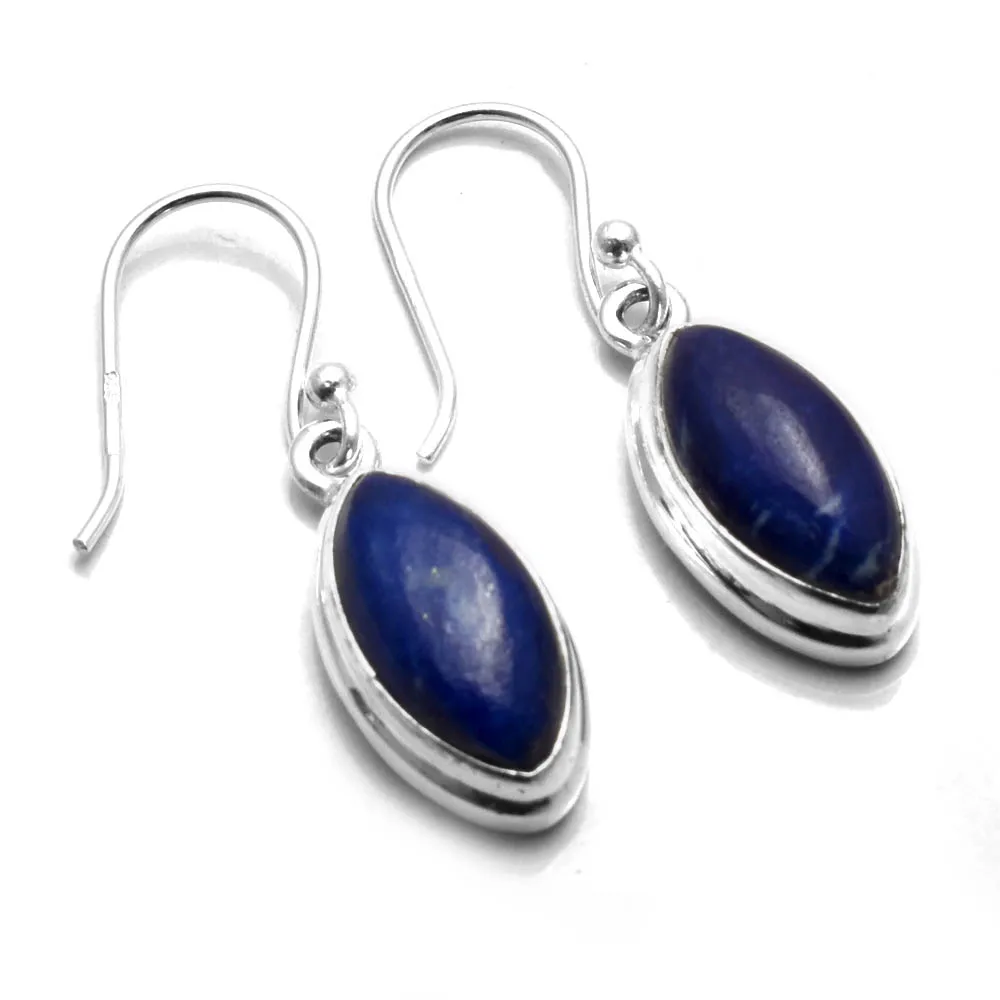 

Genuine Lapis Lazuri 925 Sterling Silver Earrings, 25 mm, AE2729