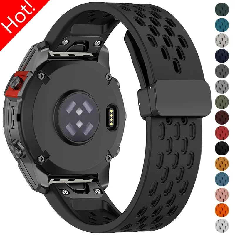 

22mm 26mm Silicone Strap for Garmin Watch Fenix 6/6X/6XPro/7/7X/5//5s/5X/5XPlus/3 Quick Fit Magnetic Band for Forerunner 965 945