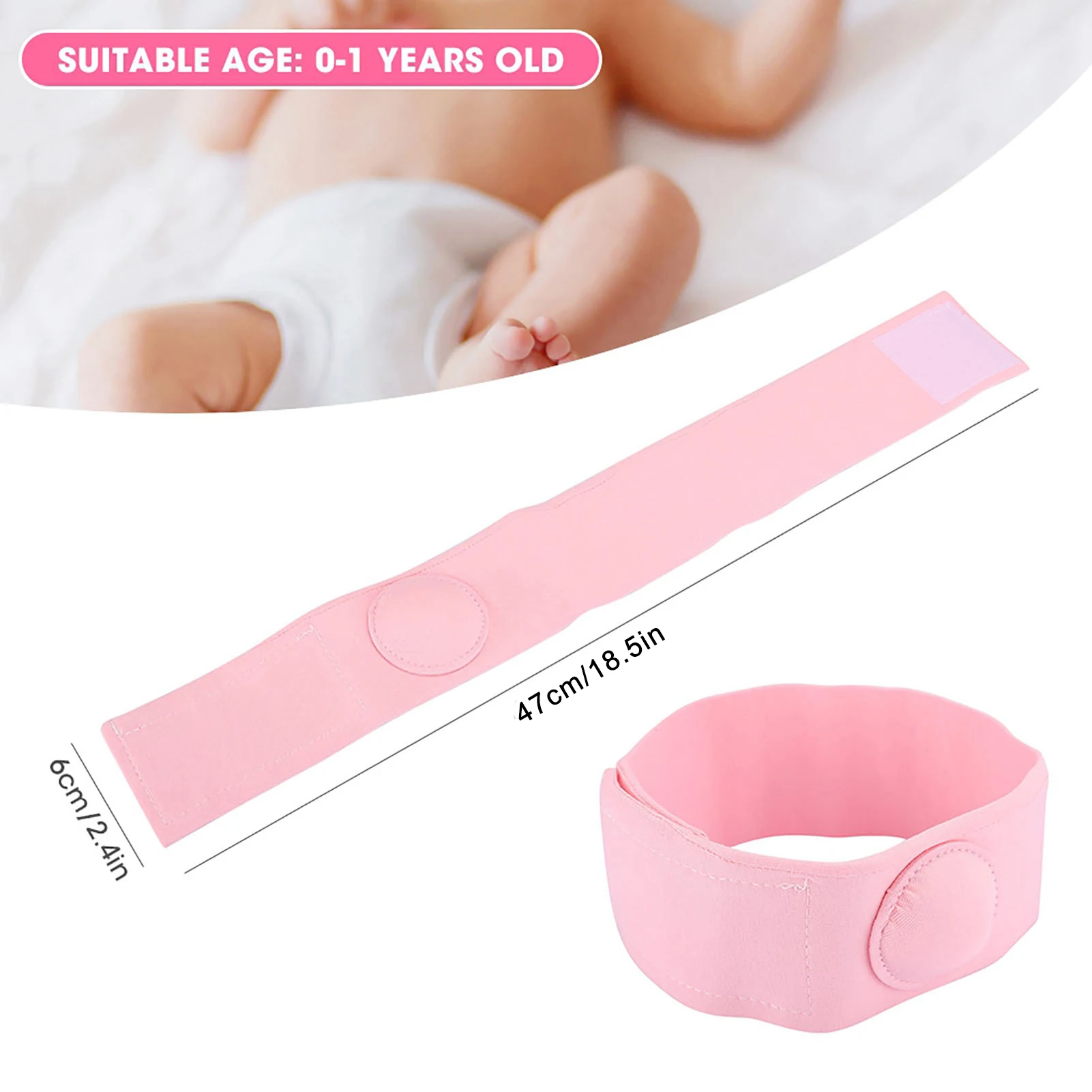 2pcs Umbilical Hernia Therapy Treatment Belt Breathable Bag Elastic Cotton Strap for 0-1 Years Old Baby Children Infant Kid