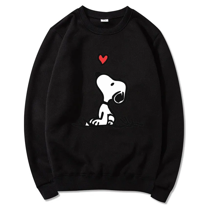 Snoopy Cartoon Anime Women Pullover Spring Autumn Men O-neck Hoodie 2024 New Fashion Oversized Couple Sweatshirt Tops