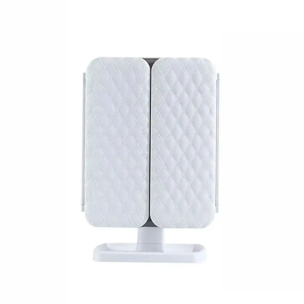 3X/2X/1X Magnifications Cosmetic Mirror 180° Adjustable Rotation 3 Panels Makeup Table Mirror Folding Touch Sensor Switch