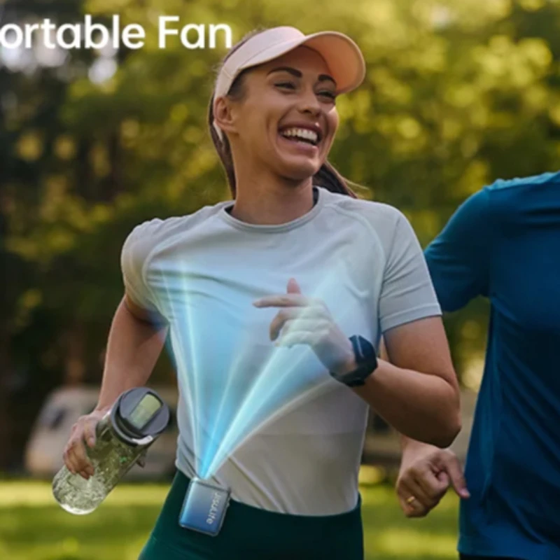 JISULIFE Portable Neck Fan 4500mAh Battery with 100 Wind Speed Wearable Waist Fan Rechargeable LED Digital Display Air Cooler image 6