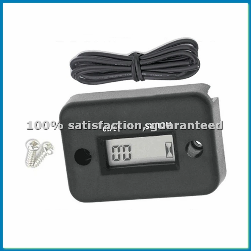 

Waterproof LCD Display Digital Hour Meter Inductive Timer for Bike Motorcycle ATV Snowmobile Engine, Black-ABFB