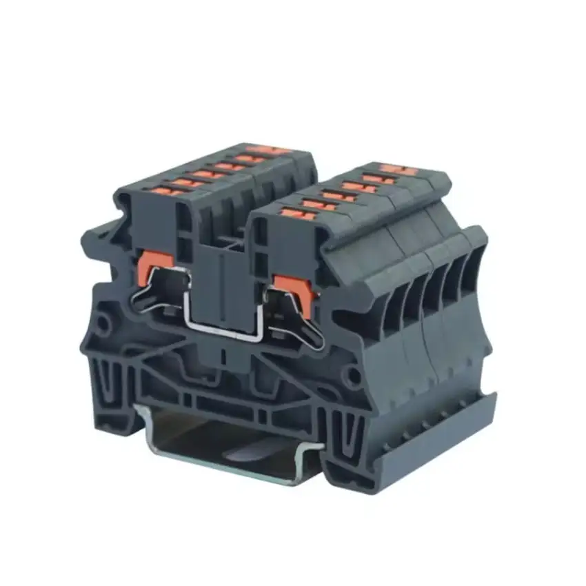 

100pcs PTV2.5 1000V/24A 2.5m㎡ Side Contact Push-in Spring Connection RPI2.5 Din Rail Terminal Block Approved by U/L CE RoHS