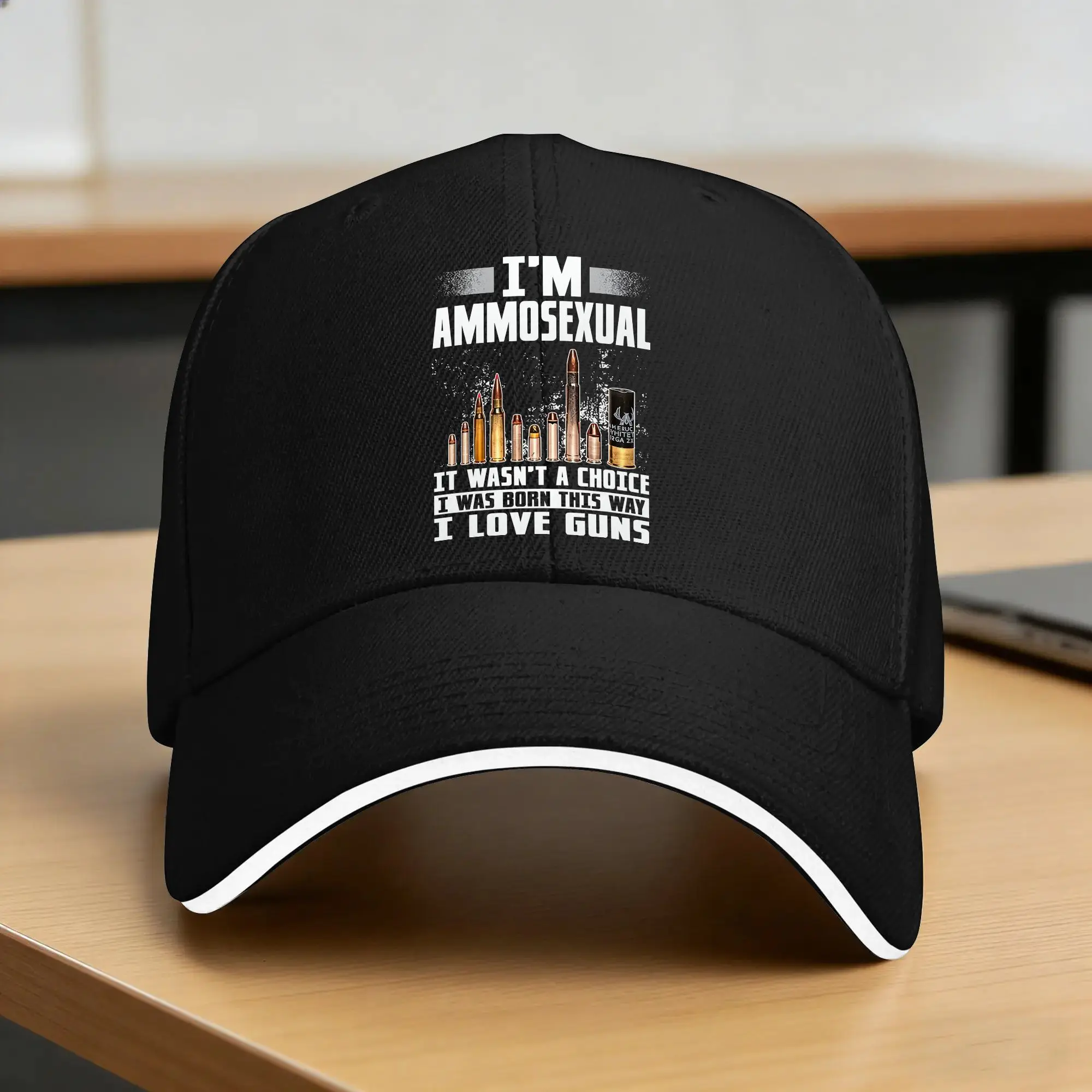Baseball Cap I'm Ammosexual Born This Way Love Guns  Tennis Skate Trucker Hat For Couple Women Sun-Proof  Stylish Snapback Cap