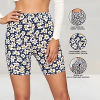 Women Summer Elastic High Waist Shorts Butt Lifting Workout Yoga Pants Breathable Leggings Sports Fitness Athletic Short Tights 2