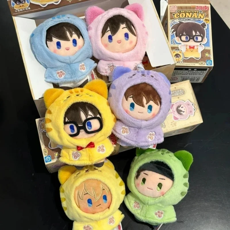 

New Genuine Name Detective Conan Cat Cloak Plush Blind Box Cute Anime Peripheral Doll Doll Doll Phonebag Pendant Birthday Gift
