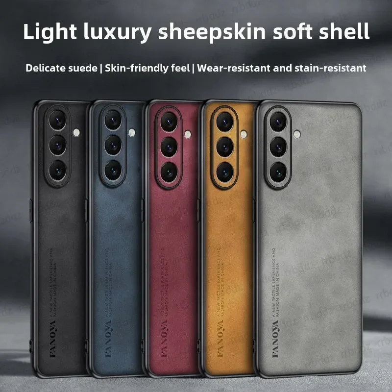 Case for Samsung Galaxy A26 A56 Luxury Leather Silicone Protection Heat Dissipation Frosted Phone Cover Coque