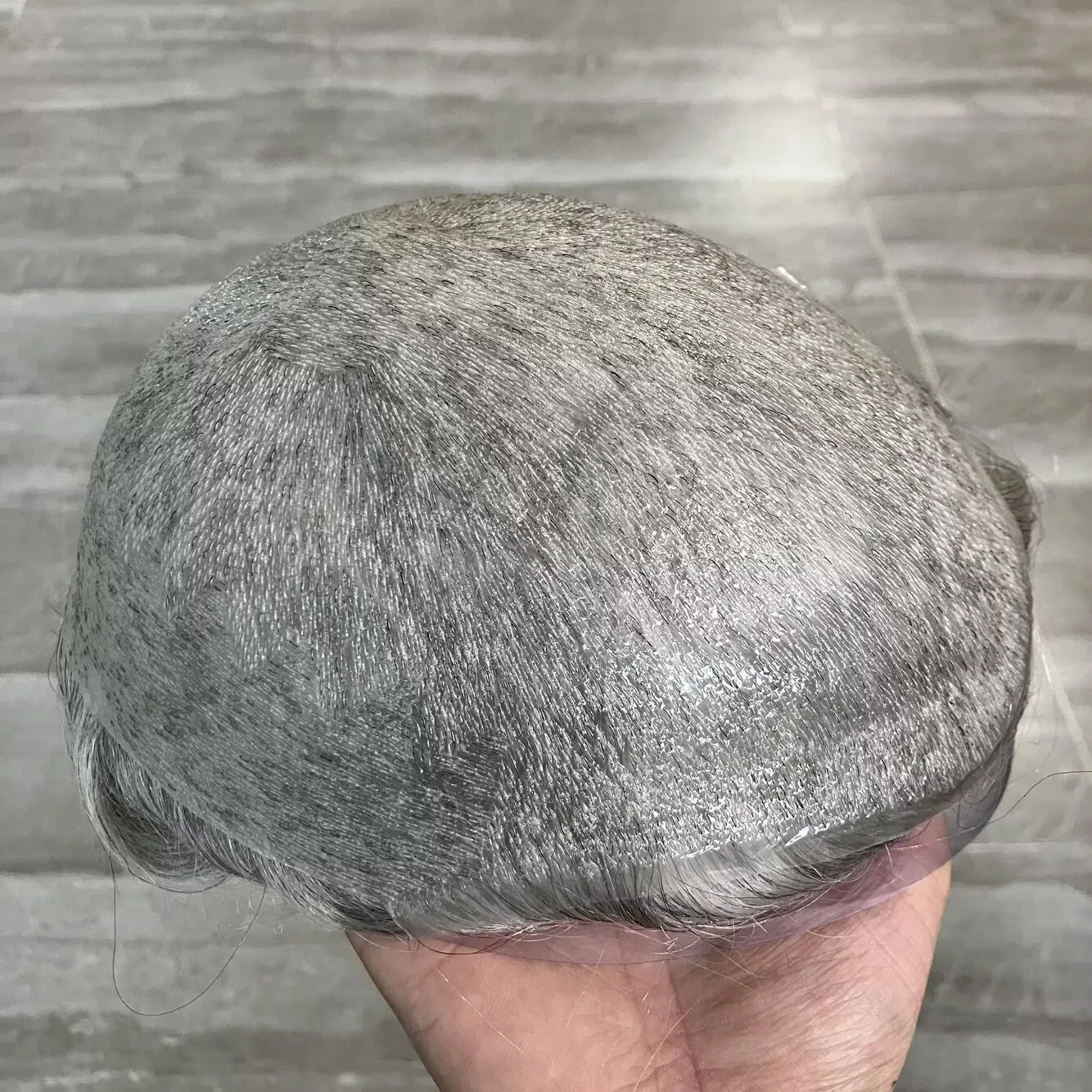 عالية الجودة غير مرئية 0.02-0.03mm رقيقة الجلد Fullpu ذكر شعر مستعار الرجال الشعرية الاصطناعية 90% الكثافة استبدال هيربيسي الطبيعي