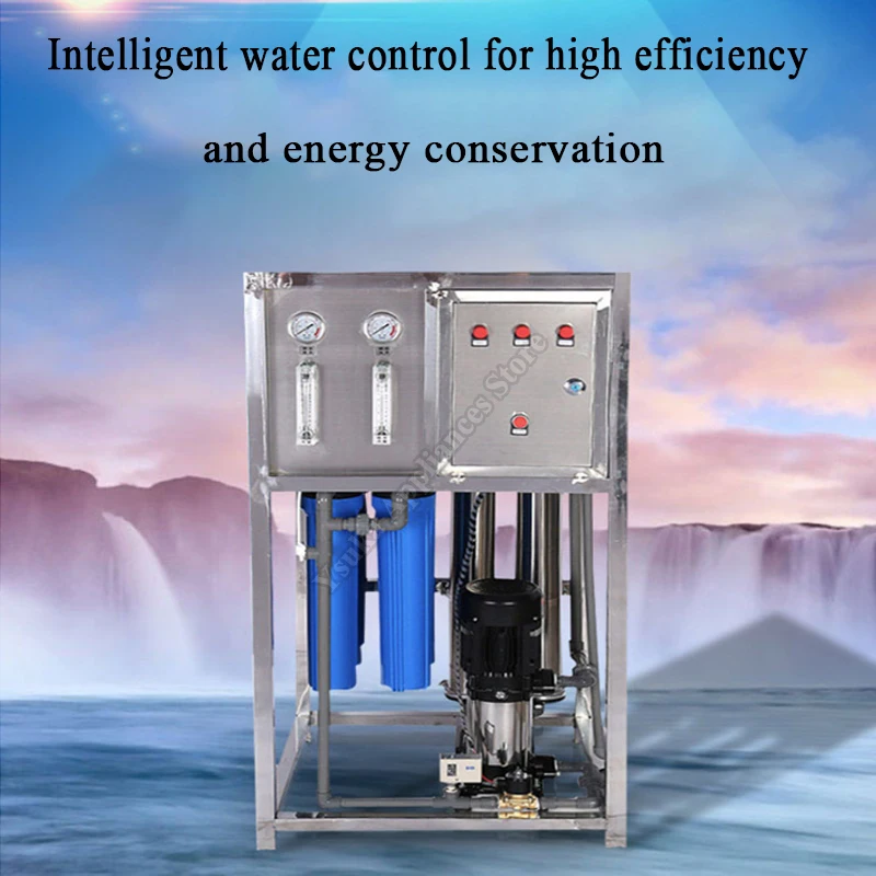 آلة تنقية المياه معدات معالجة المياه بالتناضح العكسي أوتوماتيكية بالكامل منقي مياه الفولاذ المقاوم للصدأ النقي