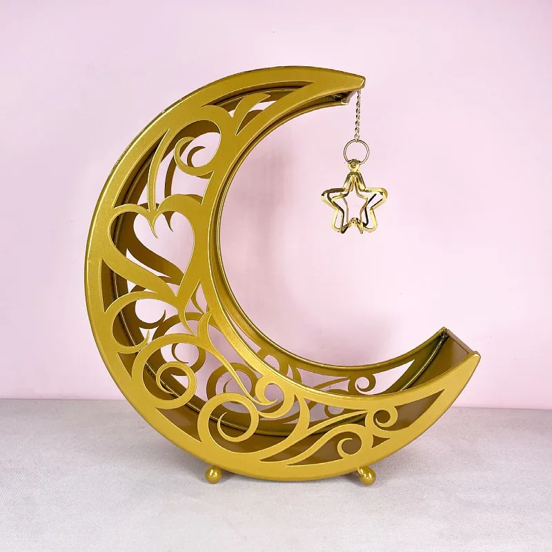 Light luxury household moon cake tray holiday supplies dessert table snack storage box metal