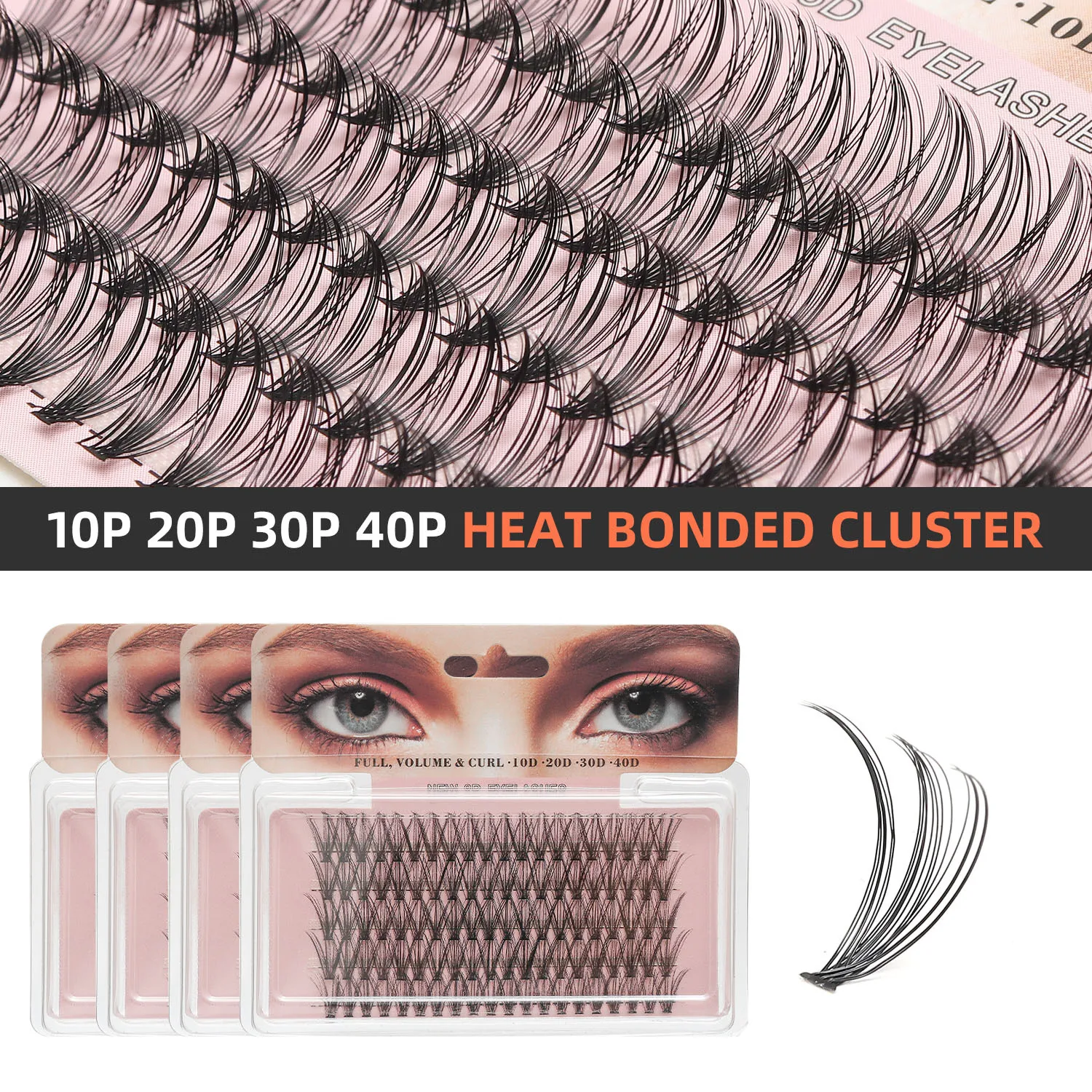 100Pcs Professional Makeup Individual C/D/DD Cluster EyeLashes Grafting False Eyelashes eyelash extension individual lash bunch