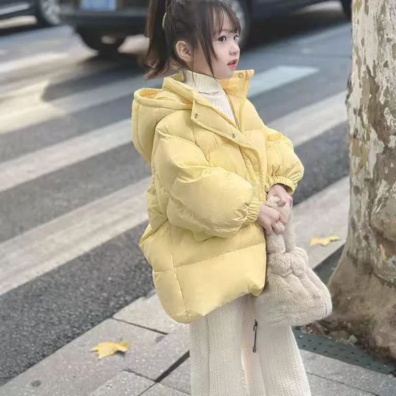 

2025 Winter New Girls 3-10 Years Thermal Insulation Cotton Coat Plus Size Warm Winter Jacket with Trendy Design for Kids