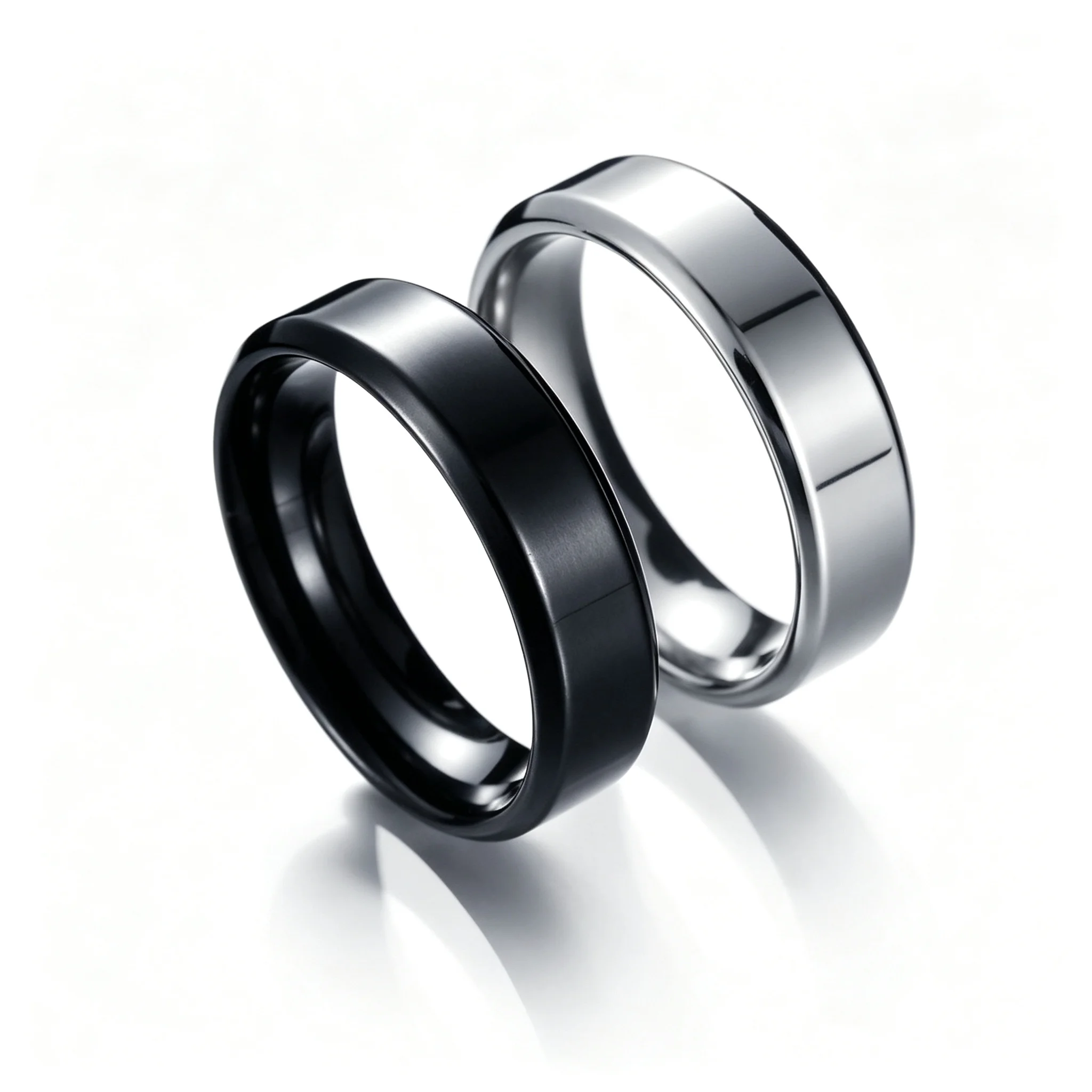 Engrave Letter Classic Smooth Stainless Steel Ring Charm Men Women Black Silver Titanium Steel Rings Best Party Gift Jewelry