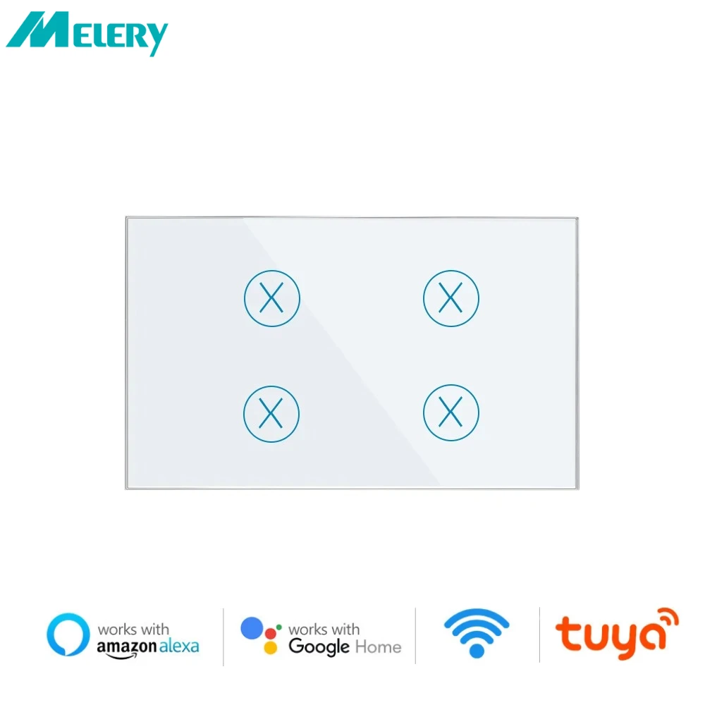 Shawader WiFi Tuya Curtain Switch US Touch Roller Blinds Motor Controller Smart Life App Remote Control by Alexa Google Voice