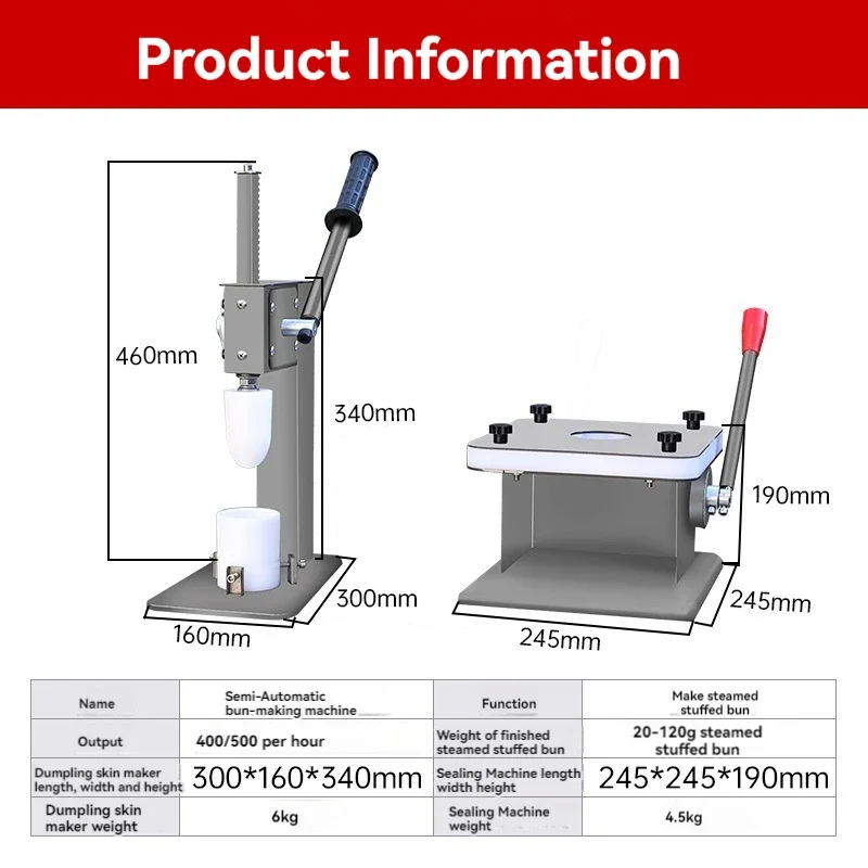 새로운 상업 수동 찐빵 실러 기계 스테인레스 스틸 Baozi 찐빵 성형 기계
