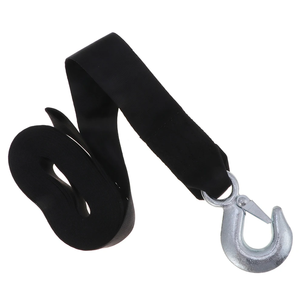 

Heavy Duty Strap With Trailer Marine Car Recovery Durable Tow Belt Steel Hook Vibration Reduction Portable Trailer Winch Rope