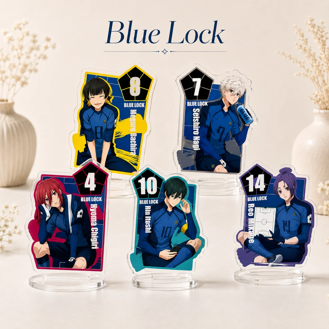 Blue Lock Soccer Character Acrylic Stand Desktop Ornament Collectible Anime Fan Gift Table Display Decor Accessory Keychain