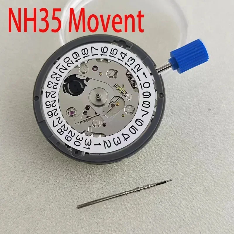 

Japanese authentic NH35 movement crown, 3.0/3.8 point white date wheel 24 gems, NH35A automatic mechanical movement