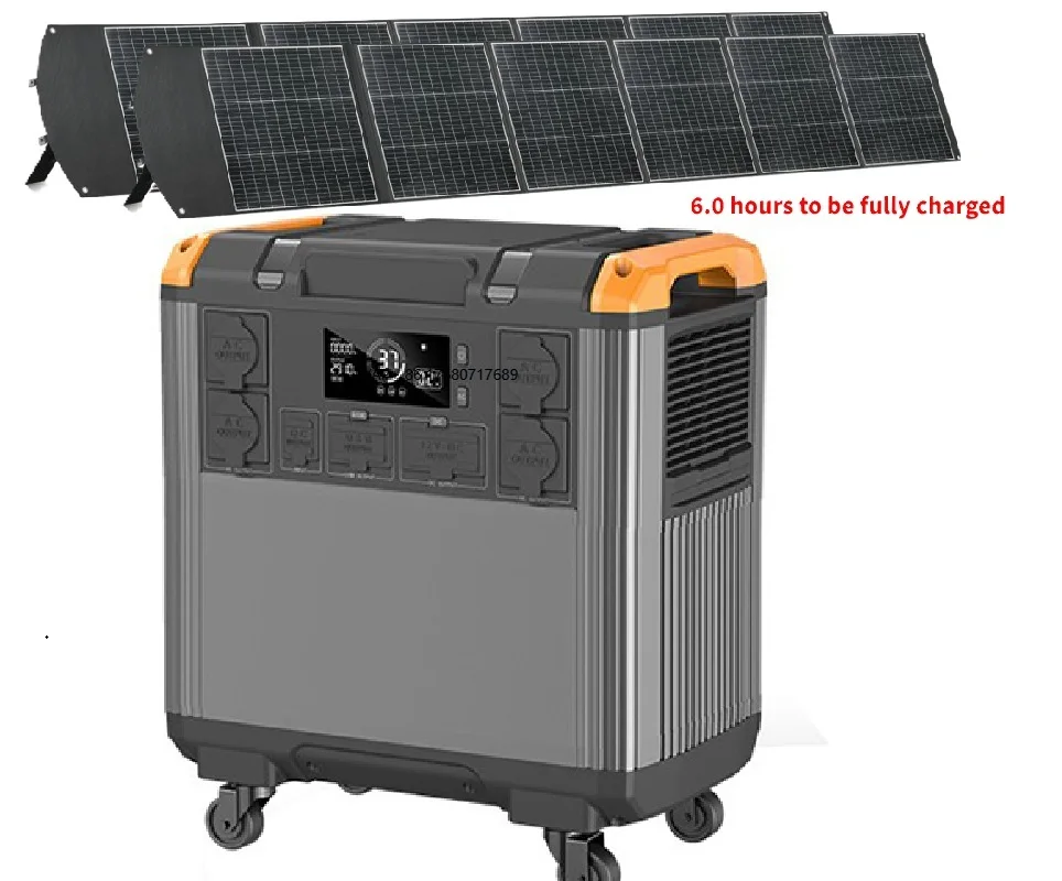 

Генератор-инвертор, портативная электростанция 3000 Вт, солнечный генератор 5000 Вт, встроенная литий-железо-фосфатная батарея