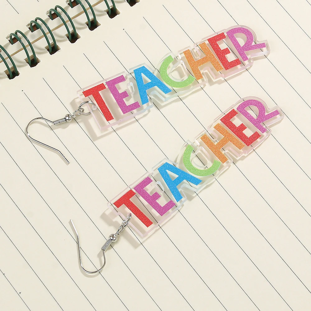 Teacher Student Earrings Letter Teacher Dangle Drop Earrings Teachers Appreciation Day for Women Back to School Jewelry Gift