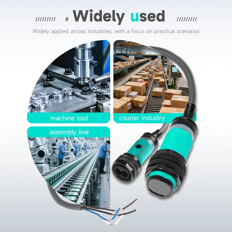 Sensor fotoeléctrico multitipo GEYA (10-500 cm) NPN/PNP DC10-30V IP66 para automatización industrial