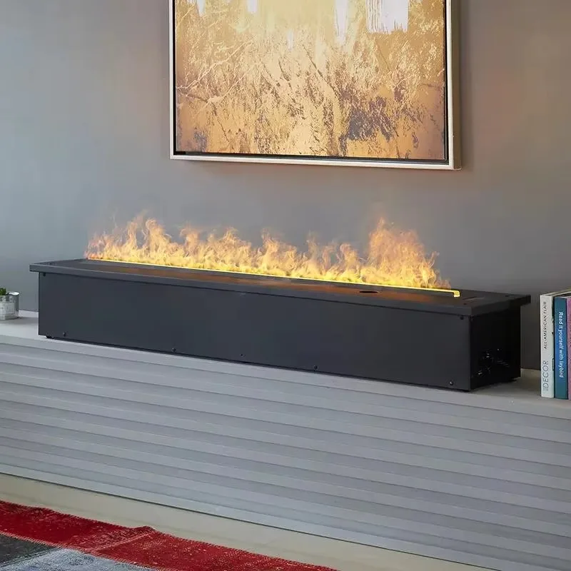 2025 Современный интеллектуальный Wi-Fi/приложение, электрический камин, 1 м, туман, деревянный звук, автоматический дренаж, сертифицирован CE/TUV для использования в отеле, вилле