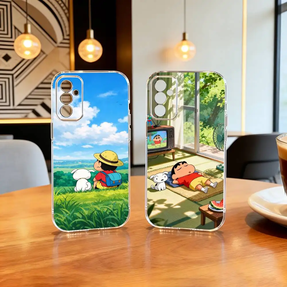 

M- Shin-pc C-chan Crayon Cartoon Gift Phone Case For SamsungA10,12,20,21S,30,31,40,50,51,52,70,71 Transparent Cover